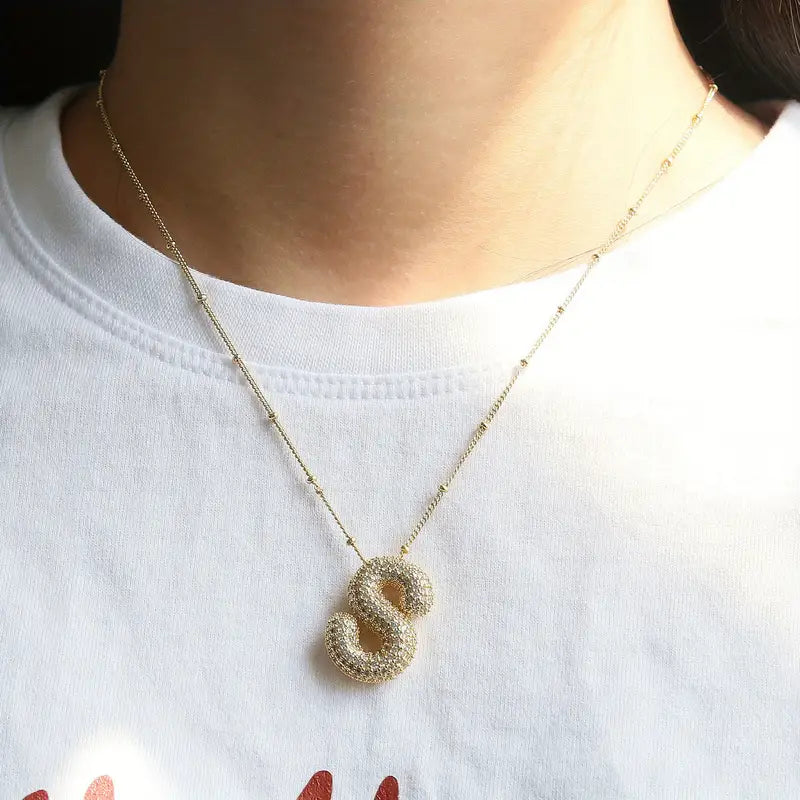 BubbleNote™ | Gold Letter Initial Necklace Set
