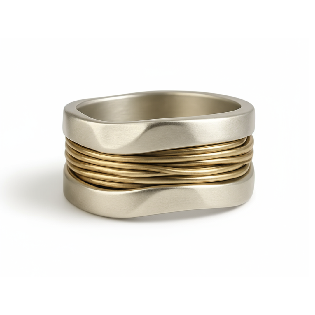 Sofia™ | Women’s Silver and Gold Wire Ring