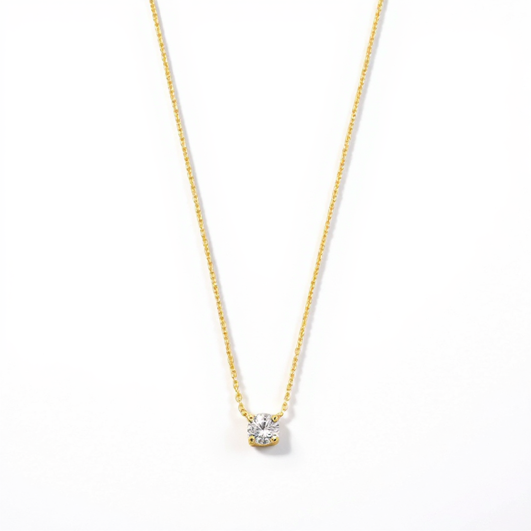 Clea™ | Gold Moissanite Stone Necklace