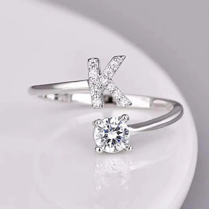 Domitilla Rosanera Letter Ring | White Gold