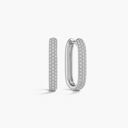 Icon Pavé Hoops | White Gold