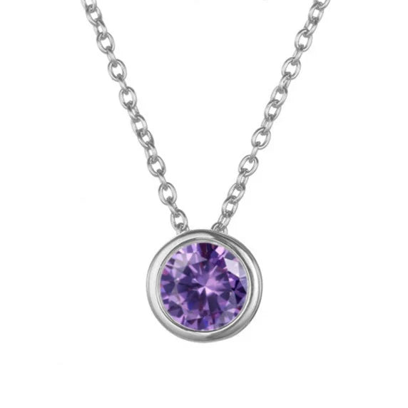 Lunaria Gemmara Birthstone Necklace | White Gold