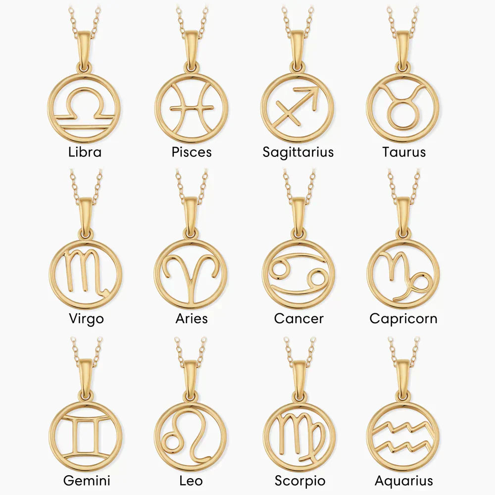 Zodiac sign necklace - Gold