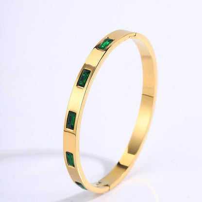 Renata Scarlatti Bracelet Green | Gold