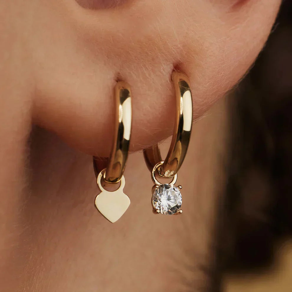Larmes de Lune Stone Hoop Earrings | Gold