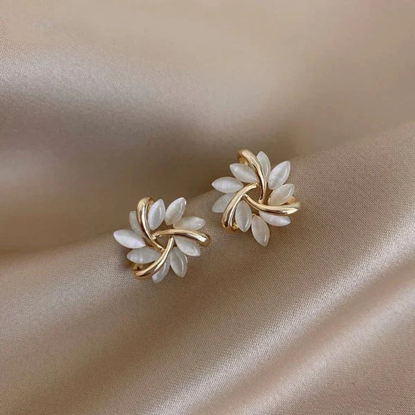 Sienna™ | Elegant Opal Petal Circle Stud Earrings