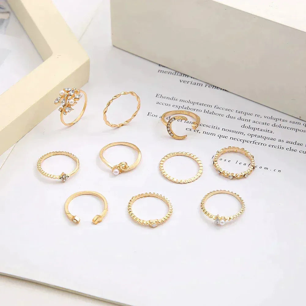 Boho™ | Silver and Gold Ring Set (10 Pairs)