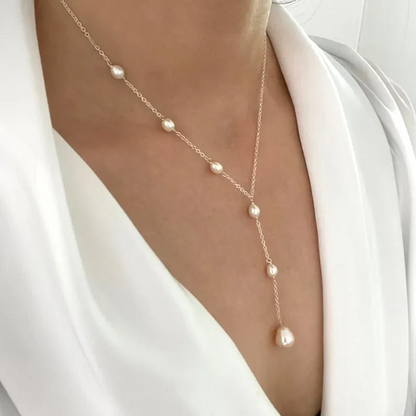 Evelina™ | Women's Vintage Hanging Pearl Necklace