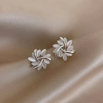 Sienna™ | Elegant Opal Petal Circle Stud Earrings